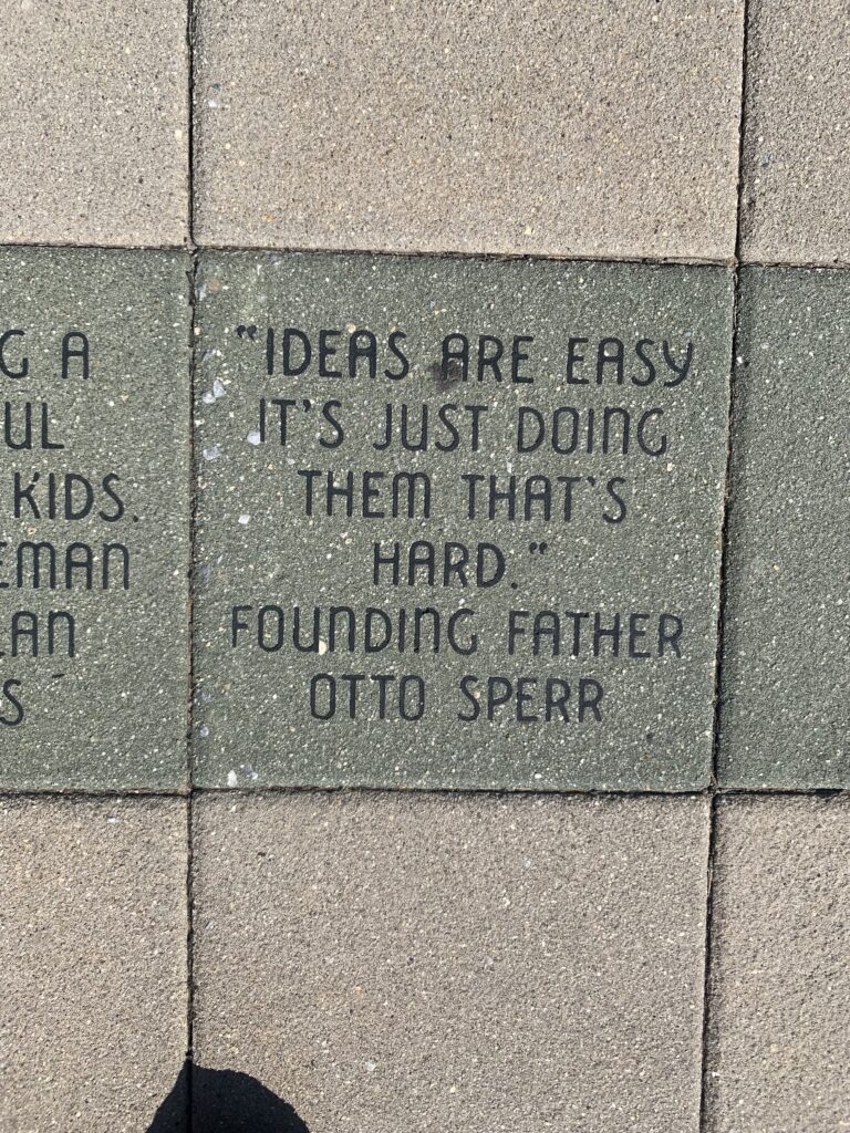 Please Touch Museum quotes in the sidewalk 