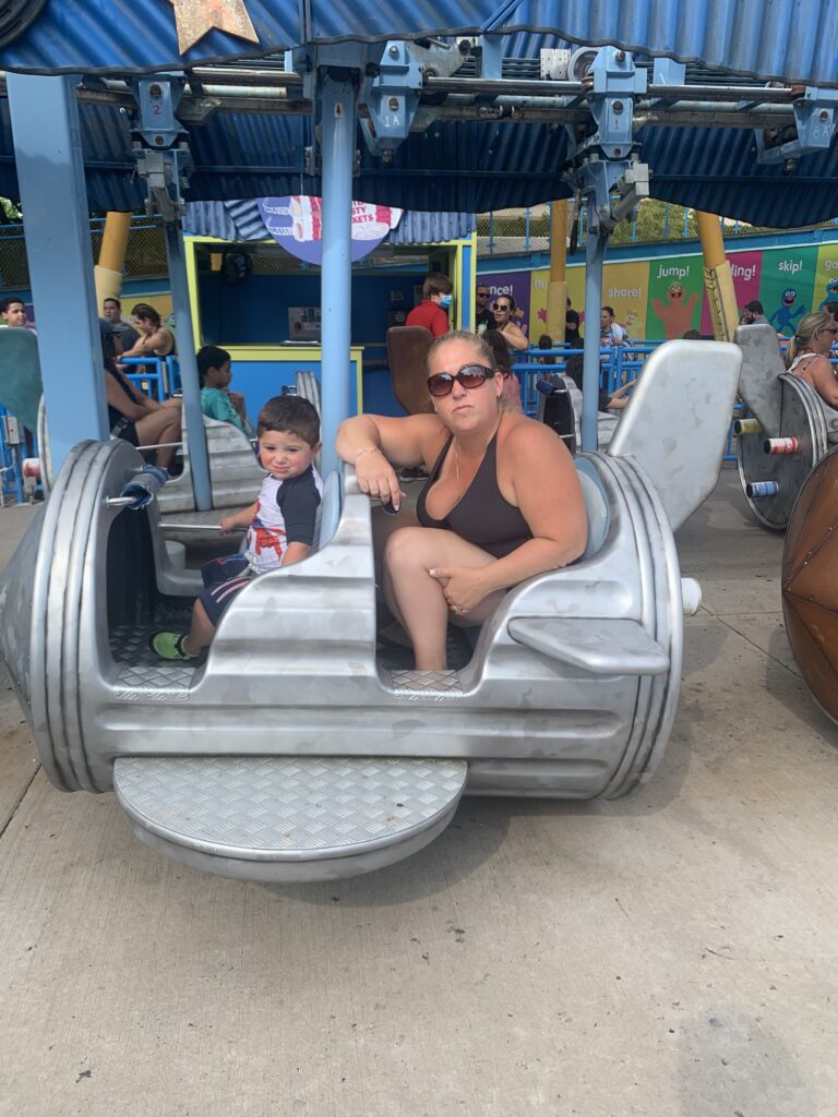 Garbage can ride at Sesame Place 
